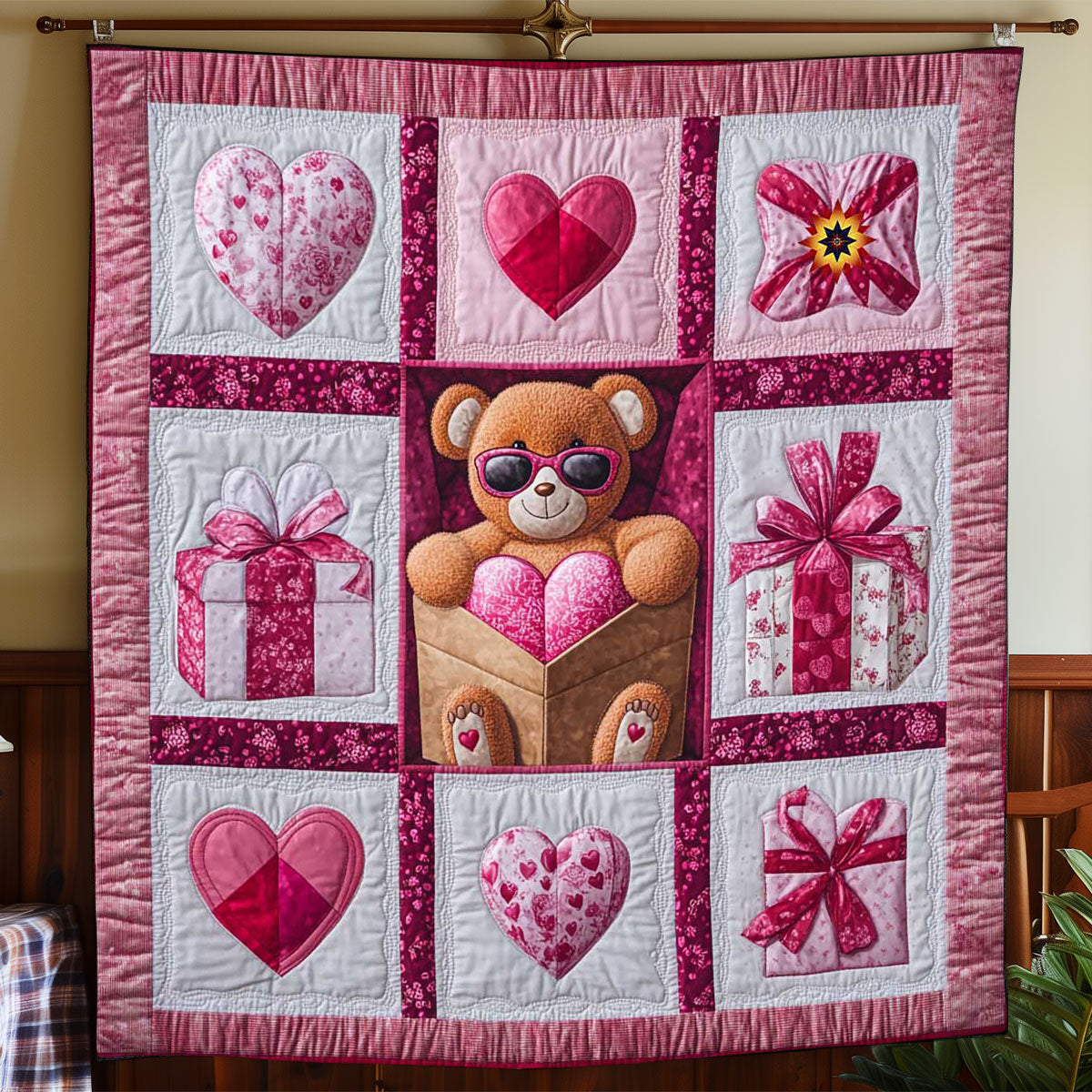 Cute Valentine Bear WP1812002CL Quilt