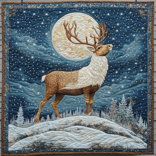 Reindeer Standing On A Snowy Hill LT2509010CL Quilt