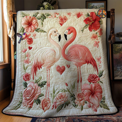 Flamingo Floral Valentine WN1112024CL Quilt