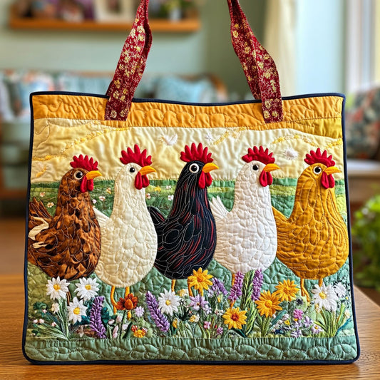 Harvest Hues Chicken LT2811019CL Quilted Tote Bag