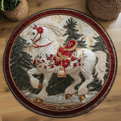 Snow Horse Parade WN1007045CL Quilted Round Mat