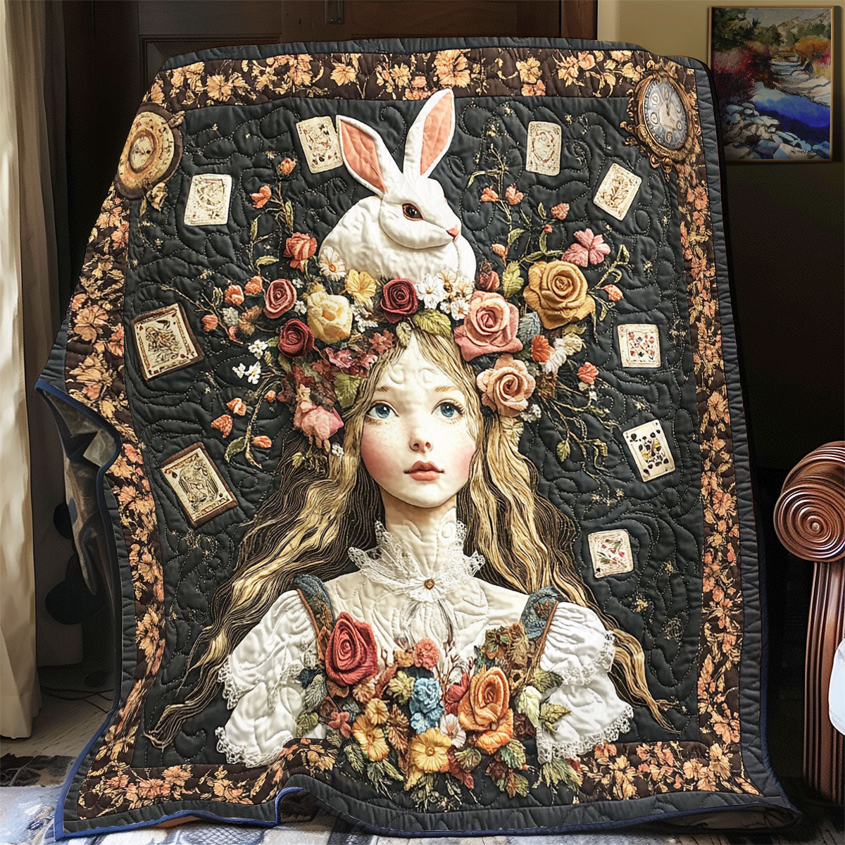 Rabbit And Girl WY3112031CL Quilt