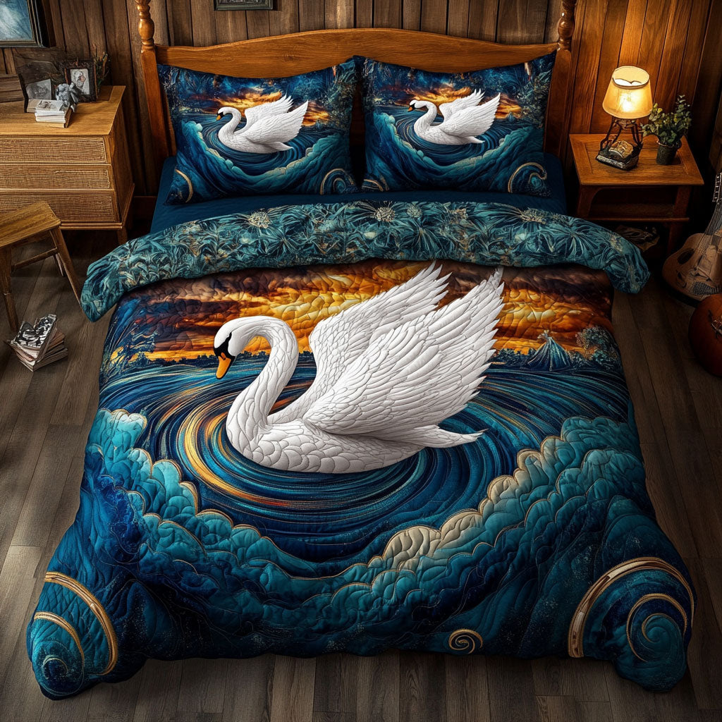 Elegant White Swan WJ0304022CL Duvet Cover Set