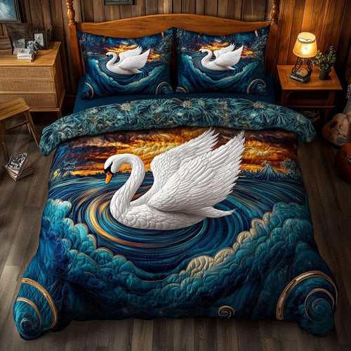Elegant White Swan WJ0304022CL Duvet Cover Set