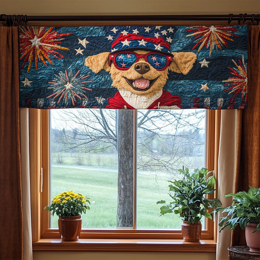 Happy Golden Retriever WX2205033CL Quilted Valance