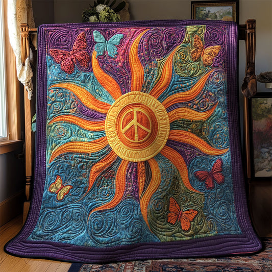 Peace Sun And Butterfly WY2102021CL Quilt