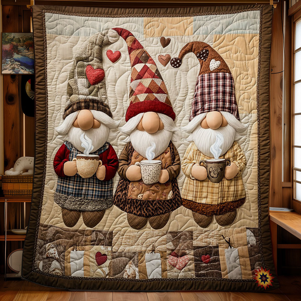 Hot Chocolate Gnome WY2612026CL Quilt
