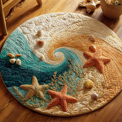 Seashell Symphony CW0809056CL Quilted Round Mat