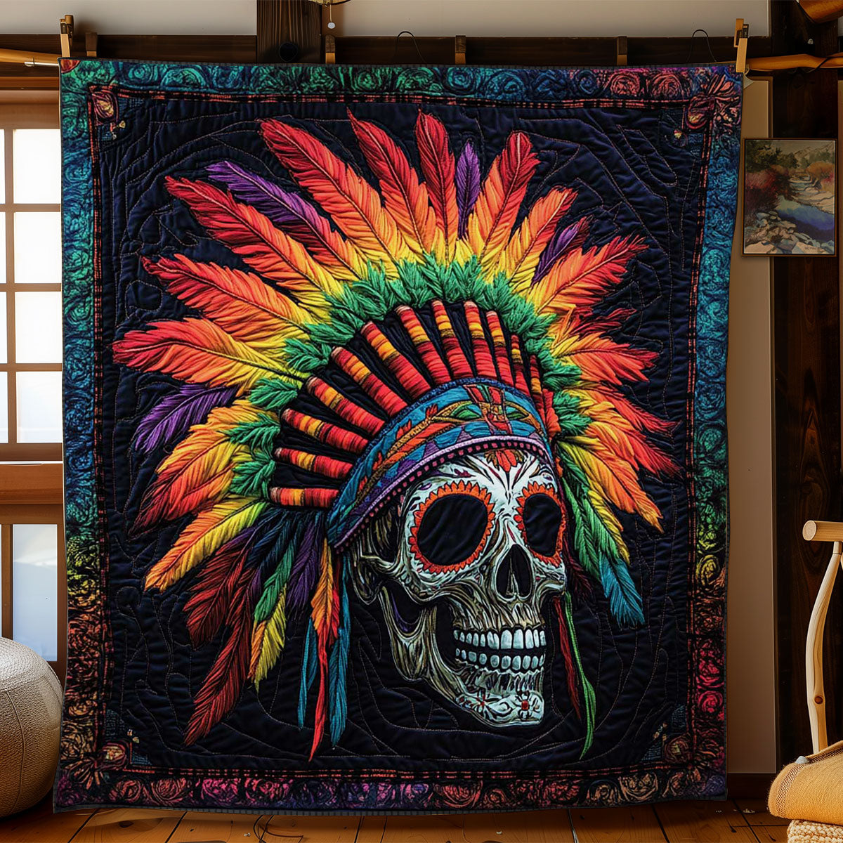 Tribal Skull WN0702056CL Quilt