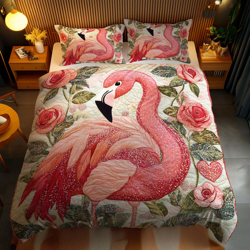 Flamingo And Roses WN0201057CL Duvet Cover Set