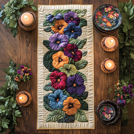 Vibrant Petal Path WX0307089CL Quilted Table Runner