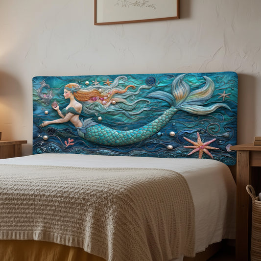 Shimmering Mermaid XR1212003CL Quilted Headboard Slipcover