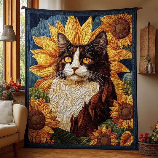 Cat Sunflower DH2009004CL Quilt