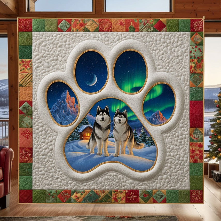 Christmas Husky Paw CW0611001CL Quilt