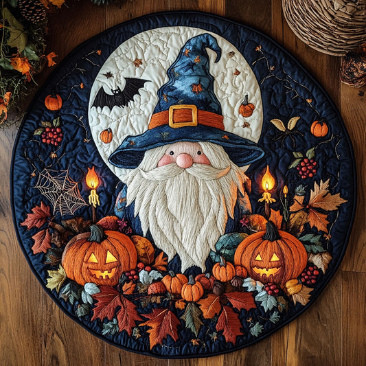 Witch Garden Gnome WY0508071CL Quilted Round Mat