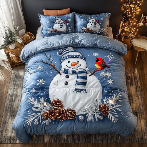 Cozy Cabin Snowman WN2509013CL Duvet Cover Set