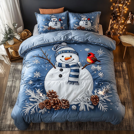 Cozy Cabin Snowman WN2509013CL Duvet Cover Set