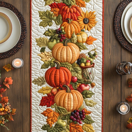 Autumn Pumpkin CW2406002CL Quilted Table Runner