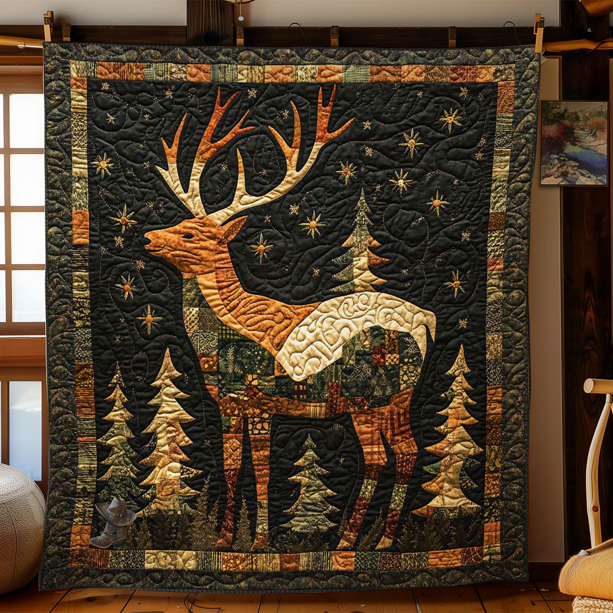 Snowy Deer WN1511013CL Quilt