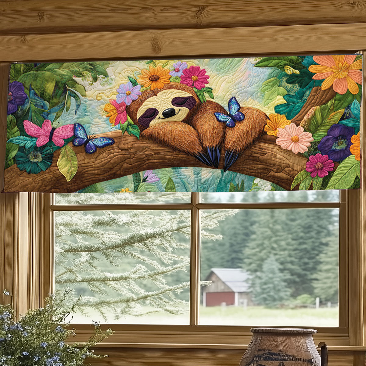 Tropical Sloth WJ1504027CL Quilted Valance
