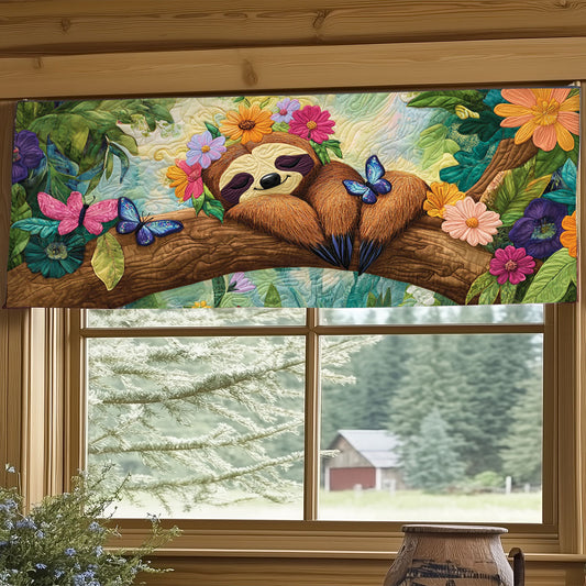 Tropical Sloth WJ1504027CL Quilted Valance