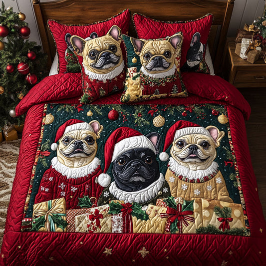 Bulldog Christmas Family CW1411038CL Duvet Cover Set