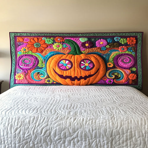 Whimsy Pumpkin WN0501084CL Quilted Headboard Slipcover
