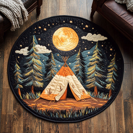 Native Teepee Forest WP0304009CL Quilted Round Mat
