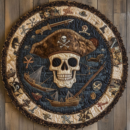 Sassy Skull Party WN1207054CL Quilted Round Mat