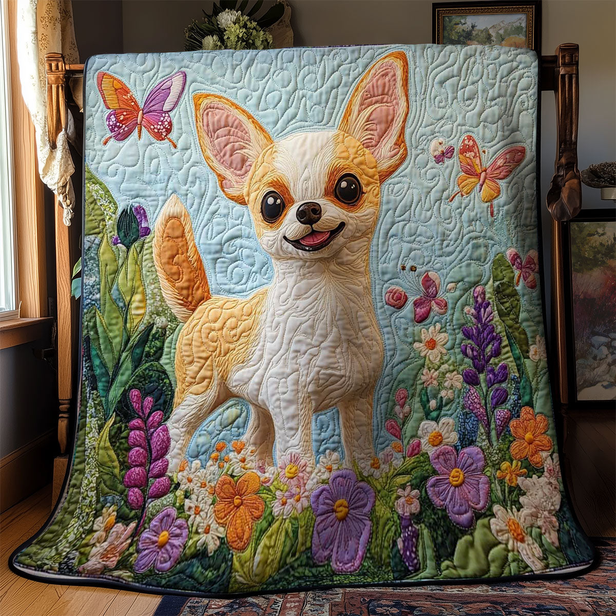 Butterfly Chihuahua WN2403006CL Quilt