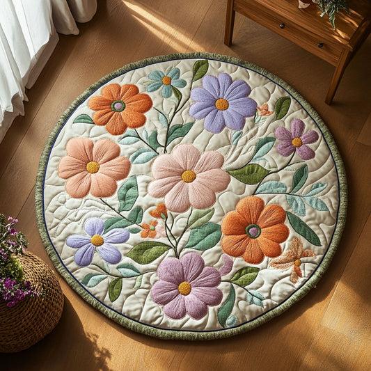 Bright Flower WN0808015CL Quilted Round Mat