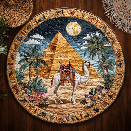 Mystic Camel Caravan WY3006122CL Quilted Round Mat
