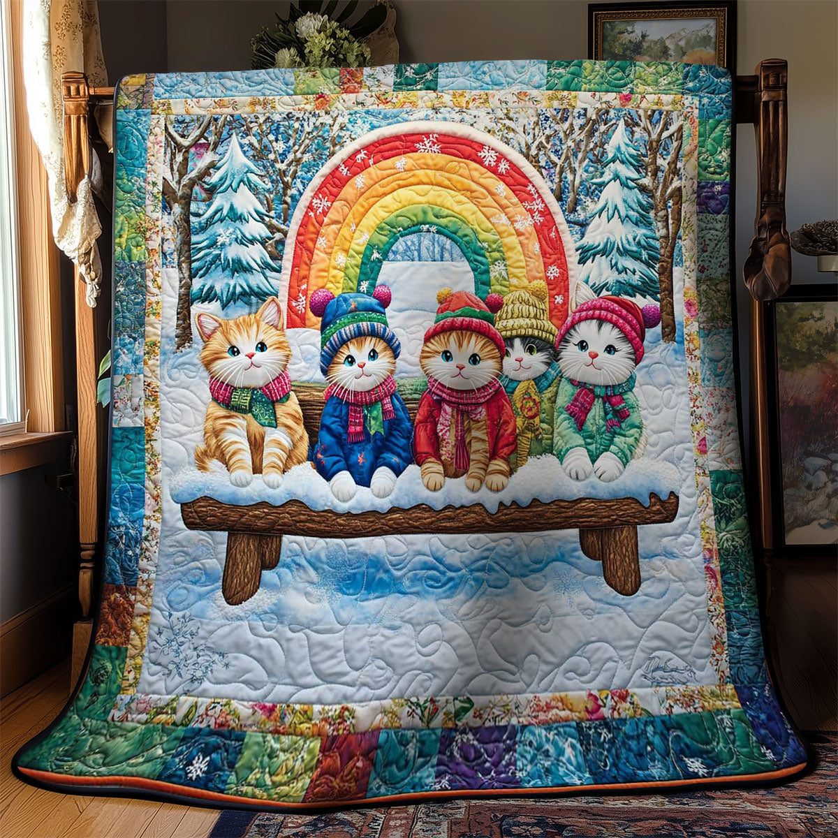 Rainbow Cats WN2512026CL Quilt