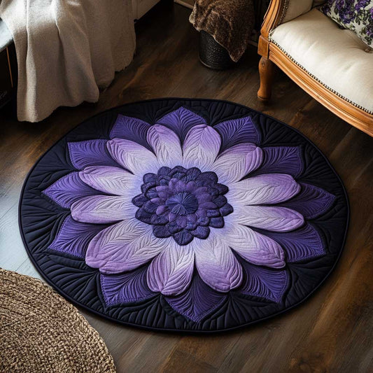 Lavender Flower WN1903090CL Quilted Round Mat