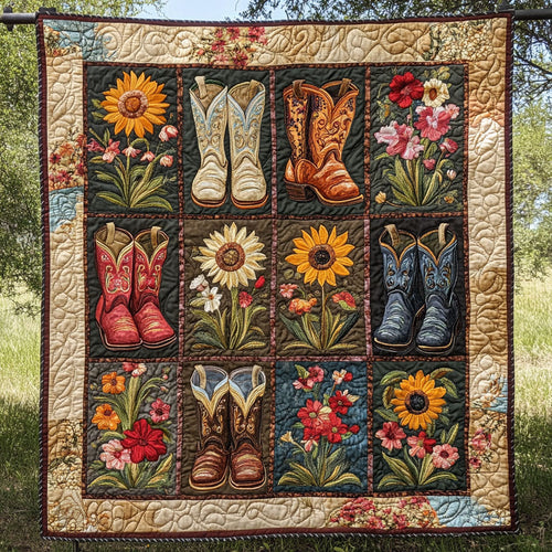 Floral Cowboy Boots WY2108056CL Quilt