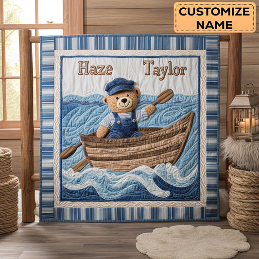 Wavy Journey WN2807130CL Personalized Baby Quilt