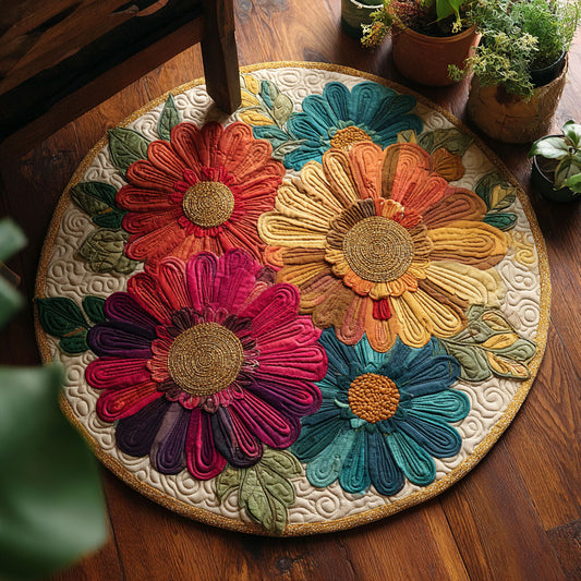 Daisy Bloom CW2308005CL Quilted Round Mat