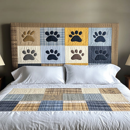 Warmth Dog Paw WN1712033CL Quilted Headboard Slipcover