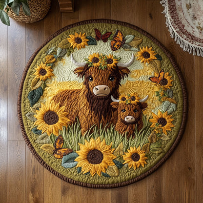 Sunflower Fluffy WY2305027CL Quilted Round Mat