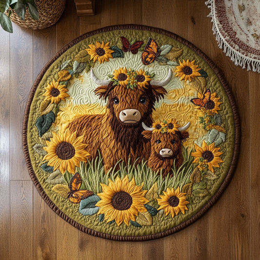 Sunflower Fluffy WY2305027CL Quilted Round Mat