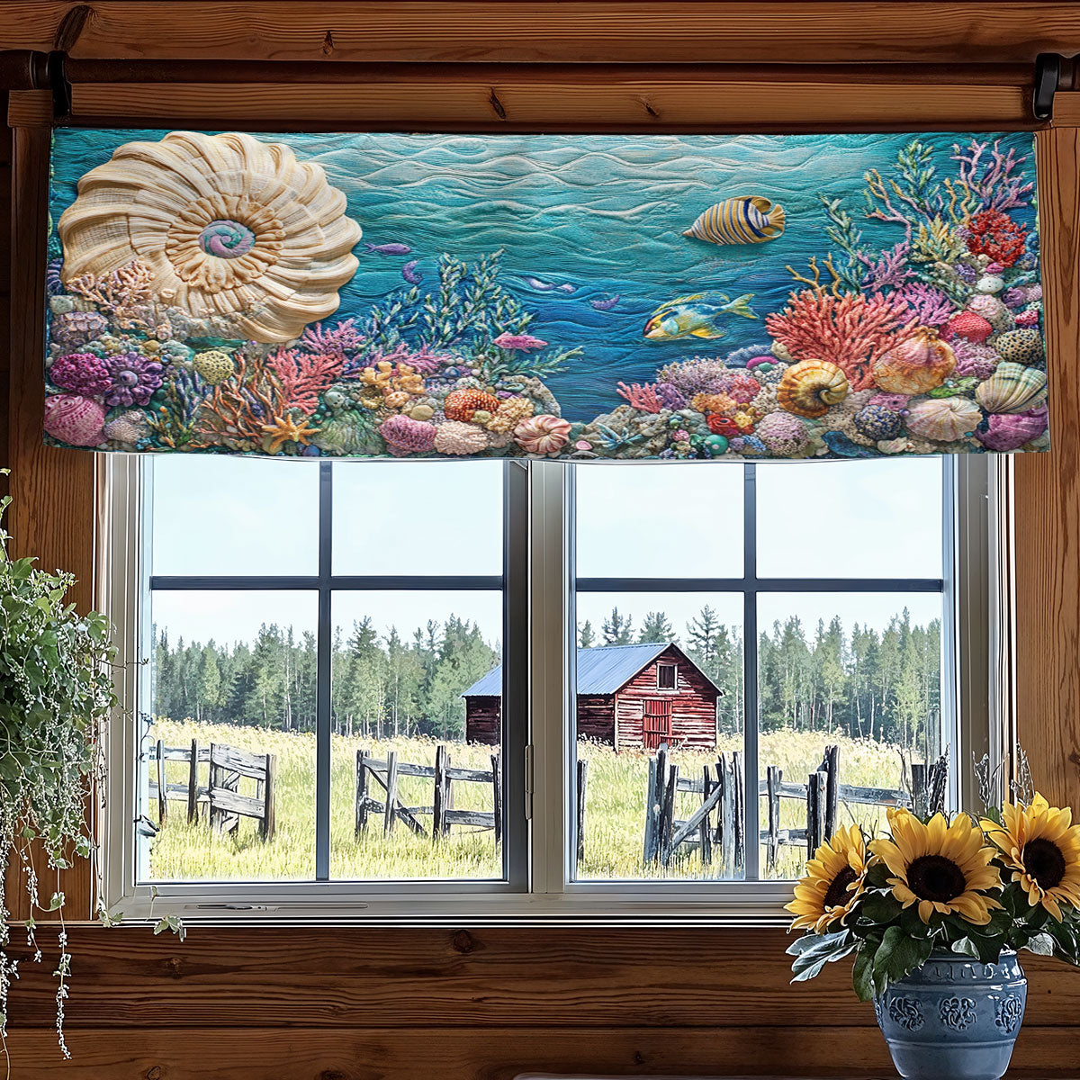 Seashell Moonlight WN2306039CL Quilted Valance