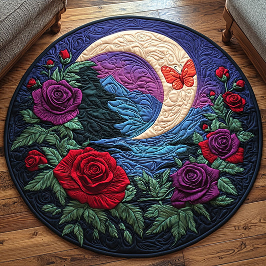 Mystic Rose Garden WP0304010CL Quilted Round Mat