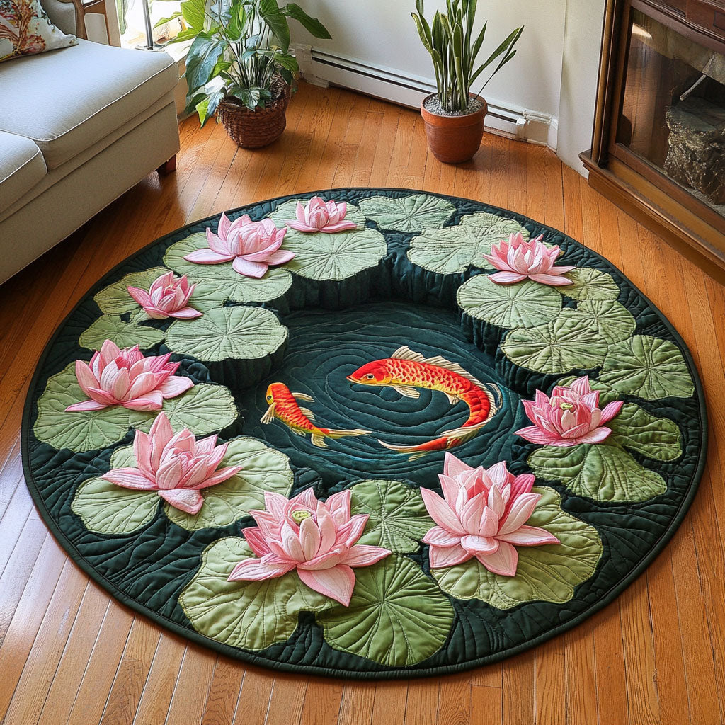 Lotus Circle CP0412130CL Quilted Round Mat