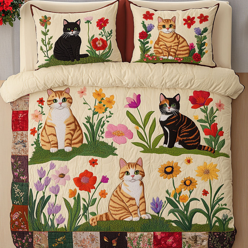 Floral Cat CW0611026CL Duvet Cover Set