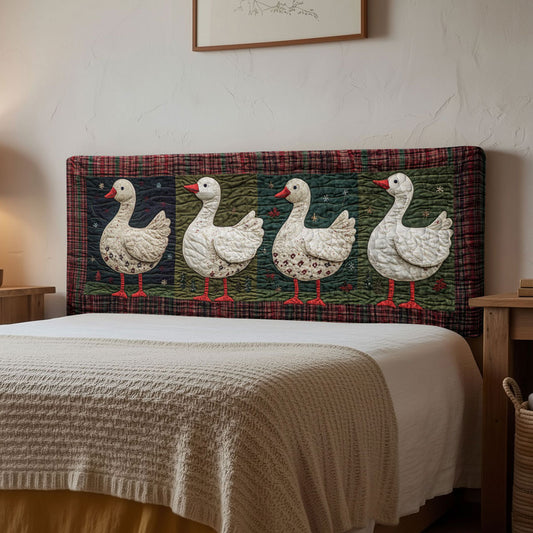 Geese Festive Walk WN1312050CL Quilted Headboard Slipcover
