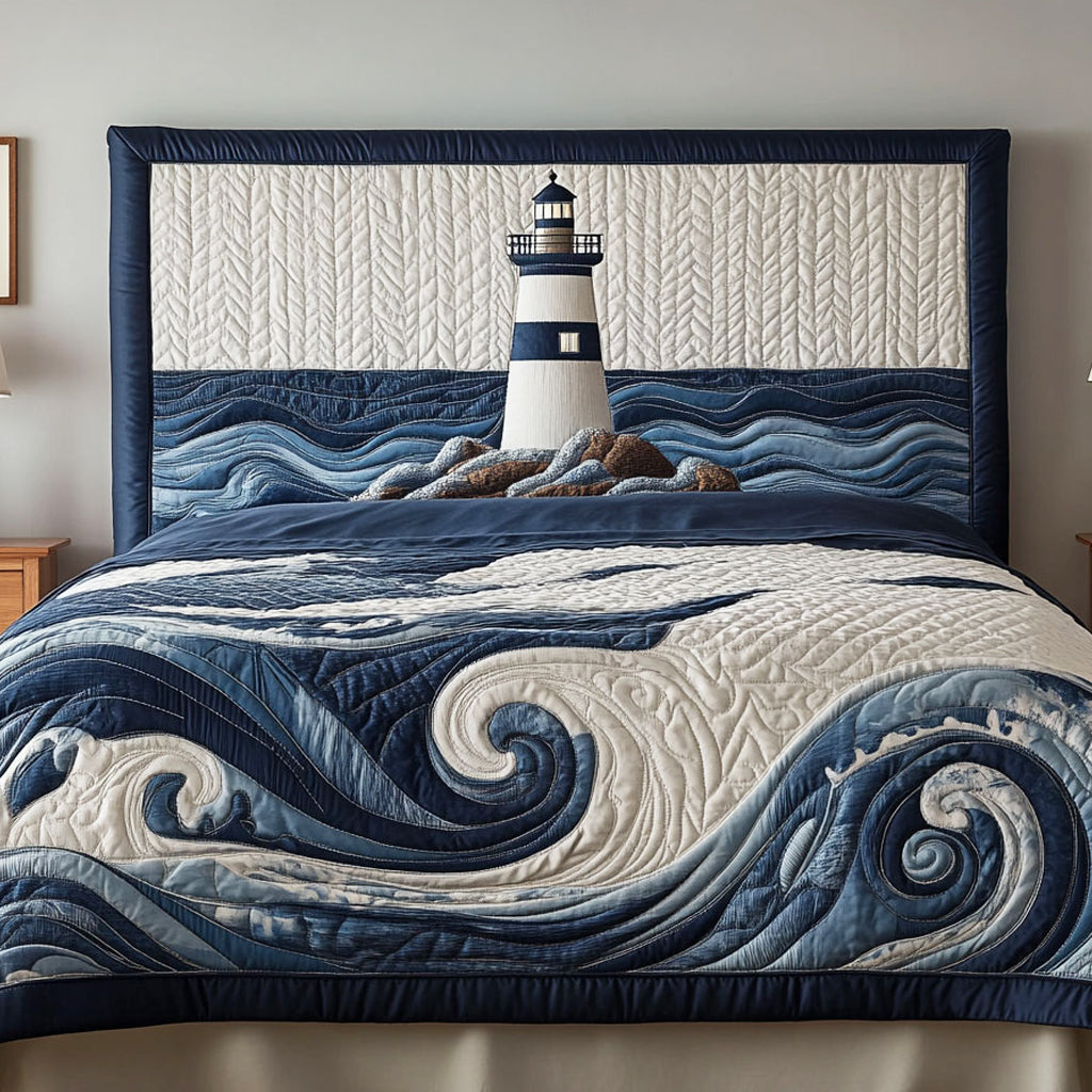 Ocean Lighthouse CP1612002CL Quilted Headboard Slipcover