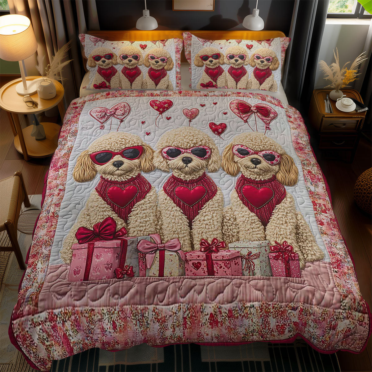 Love Poodle Parade WN3112063CL Duvet Cover Set