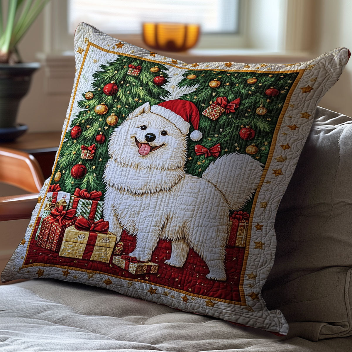 Christmas Samoyed WJ2310030CL Quilt Pillow Case