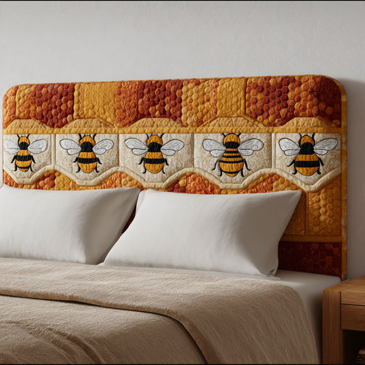 Harvest Bees CP2612030CL Quilted Headboard Slipcover