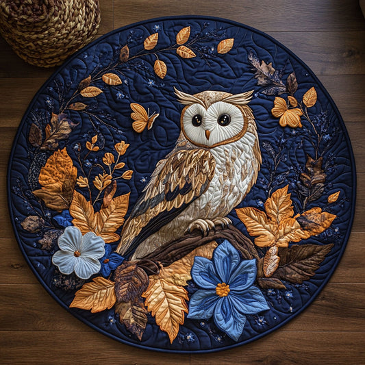 Autumn Night Owl WY0905017CL Quilted Round Mat
